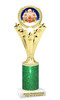 Gingerbread House theme trophy. Glitter Column.  Great for your Holiday events, contests and parties - h501-2