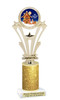 Gingerbread House theme trophy. Glitter Column.  Great for your Holiday events, contests and parties - h416