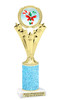 Candy Cane theme trophy. Glitter Column.  Great for your Holiday events, contests and parties - h501