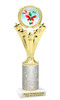 Candy Cane theme trophy. Glitter Column.  Great for your Holiday events, contests and parties - h501