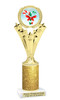 Candy Cane theme trophy. Glitter Column.  Great for your Holiday events, contests and parties - h501