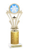 Snowflake theme trophy. Glitter Column.  Great for your Holiday events, contests and parties - h416