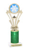 Snowflake theme trophy. Glitter Column.  Great for your Holiday events, contests and parties - h416