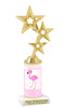 Flamingo  trophy with choice of trophy height and figure.  Bring a little tropical flair to your next event.  Height starts at 10" tall.(new001