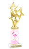 Flamingo  trophy with choice of trophy height and figure.  Bring a little tropical flair to your next event.  Height starts at 10" tall.(new001