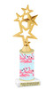 Flamingo  trophy with choice of trophy height and figure.  Bring a little tropical flair to your next event.  Height starts at 10" tall.(new003