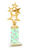 Flamingo  trophy with choice of trophy height and figure.  Bring a little tropical flair to your next event.  Height starts at 10" tall.(new006