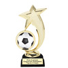 Soccer trophy.  Soccer figure with choice of soccer design.  Black horseshoe shape base.  6061g