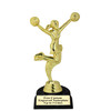 Cheer trophy with choice base color, horseshoe shape base.  Great for your squads, teams, schools, and more. 7704