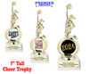 Cheer trophy with choice of cheer design.  Horseshoe shape base. Great for your squads, schools & competitions  5706