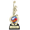 Cheer trophy with choice of cheer design.  Horseshoe shape base. Great for your squads, schools & competitions  5706bl
