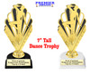 Dance trophy with choice base color, horseshoe shape base.  Great for your squads, teams, schools, and more. 92686