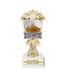 Cheer trophy with choice base color, horseshoe shape base.  Great for your squads, teams, schools, and more. mf3265