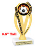 Soccer trophy.  6.5" Soccer trophy with choice of artwork. Great for your teams, schools and more!  ph76