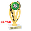 Soccer trophy.  6.5" Soccer trophy with choice of artwork. Great for your teams, schools and more!  ph76