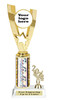 Custom trophy.  Add you logo or custom art work for a unique award.  Trophy heights starts at 10" tall. 90786