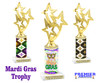 Mardi Gras trophy.   Great trophy for your Mardi Gras events, costume contests, pageants and more.  9708