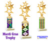 Mardi Gras trophy.   Great trophy for your Mardi Gras events, costume contests, pageants and more.  4115