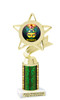 Mardi Gras trophy.   Great trophy for your Mardi Gras events, costume contests, pageants and more.  green 5043g