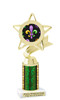 Mardi Gras trophy.   Great trophy for your Mardi Gras events, costume contests, pageants and more.  green 5043g