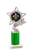 Mardi Gras trophy.   Great trophy for your Mardi Gras events, costume contests, pageants and more. green 5043s