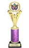 Mardi Gras trophy.   Purple Glitter column with choice of artwork.  Great trophy for your Mardi Gras events, costume contests, pageants and more.  H501