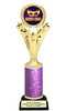 Mardi Gras trophy.   Purple Glitter column with choice of artwork.  Great trophy for your Mardi Gras events, costume contests, pageants and more.  H501