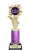 Mardi Gras trophy.   Purple Glitter column with choice of artwork.  Great trophy for your Mardi Gras events, costume contests, pageants and more.  696