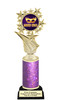 Mardi Gras trophy.   Purple Glitter column with choice of artwork.  Great trophy for your Mardi Gras events, costume contests, pageants and more.  696