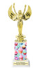 Cupcake theme  trophy.  11" tall  with choice of figure. Great for your pageants, cupcake wars, contests and more... (002