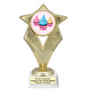 Cupcake themed trophy.  Choice of cupcake artwork.  Great for your Cupcake Wars, pageants, baking contests and more.  5086g