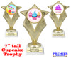 Cupcake themed trophy.  Choice of cupcake artwork.  Great for your Cupcake Wars, pageants, baking contests and more.  5086g