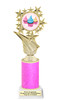 Cupcake themed trophy.  Neon Pink Glitter column with choice of cupcake artwork.  Great for your Cupcake Wars, pageants, baking contests and more.  696