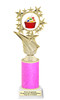 Cupcake themed trophy.  Neon Pink Glitter column with choice of cupcake artwork.  Great for your Cupcake Wars, pageants, baking contests and more.  696