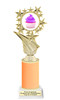 Cupcake themed trophy.  Neon Orange Glitter column with choice of cupcake artwork.  Great for your Cupcake Wars, pageants, baking contests and more.  696