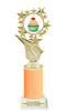 Cupcake themed trophy.  Neon Orange Glitter column with choice of cupcake artwork.  Great for your Cupcake Wars, pageants, baking contests and more.  696