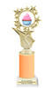 Cupcake themed trophy.  Neon Orange Glitter column with choice of cupcake artwork.  Great for your Cupcake Wars, pageants, baking contests and more.  696