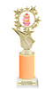 Cupcake themed trophy.  Neon Orange Glitter column with choice of cupcake artwork.  Great for your Cupcake Wars, pageants, baking contests and more.  696