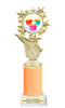 Cupcake themed trophy.  Neon Orange Glitter column with choice of cupcake artwork.  Great for your Cupcake Wars, pageants, baking contests and more.  696