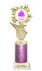 Cupcake themed trophy.  Purple Glitter column with choice of cupcake artwork.  Great for your Cupcake Wars, pageants, baking contests and more.  696