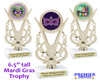 Mardi Gras Theme trophy.  Great trophy for your pageants, events, contests and more!   h415