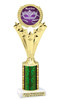 Mardi Gras Theme trophy.  Great trophy for your pageants, events, contests and more!   green 501-2