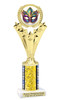 Mardi Gras Theme trophy.  Great trophy for your pageants, events, contests and more!   gold 501-2