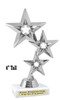 Star Trophy.  Star figure on choice of base.  Great for side awards, pageants, or for the star in your life!  Silver 3 Stars
