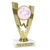 UNICORN TROPHY WITH 9 DESIGNS AVAILABLE AND CHOICE OF BASE. 6" TALL.  90786