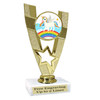 UNICORN TROPHY WITH 9 DESIGNS AVAILABLE AND CHOICE OF BASE. 6" TALL.  90786