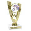 UNICORN TROPHY WITH 9 DESIGNS AVAILABLE AND CHOICE OF BASE. 6" TALL.  90786