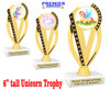 UNICORN TROPHY WITH 9 DESIGNS AVAILABLE AND CHOICE OF BASE. 6" TALL.  ph76