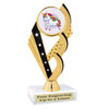 UNICORN TROPHY WITH 9 DESIGNS AVAILABLE AND CHOICE OF BASE. 6" TALL.  ph104