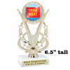 Trivia trophy.  6"tall with choice of insert design.  Great award for your Family Game Nights and Trivia contests!  h415